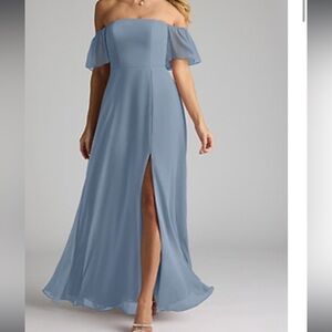 Dusty Blue Azazie Brides Maid Dress